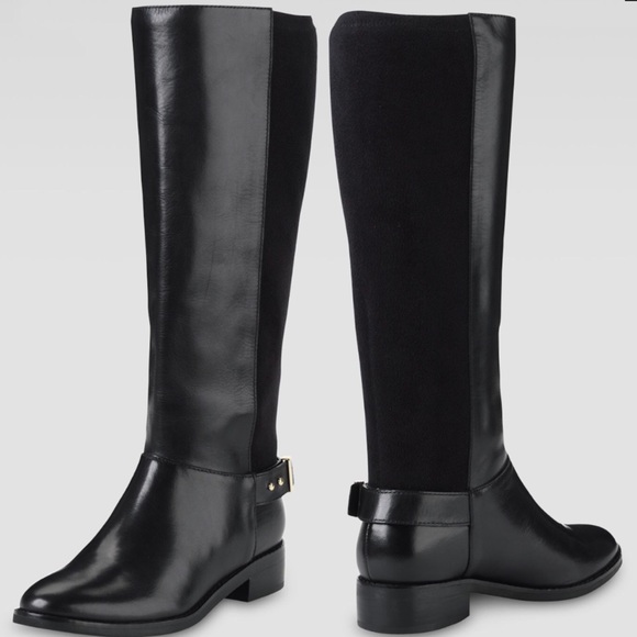 Cole Haan Adler black leather suede riding boot - Picture 1 of 4
